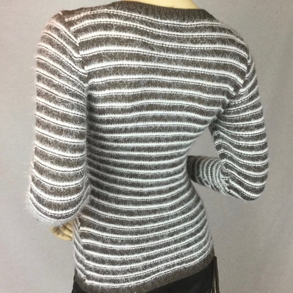 Fluffy brown and white Turkish Women’s Sweater Wool stretchy Red Roza Brand - Picture 3 of 10